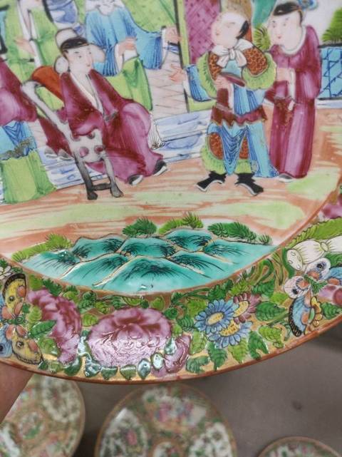 古玩陶瓷仕女人物賞盤真品鑒賞圖