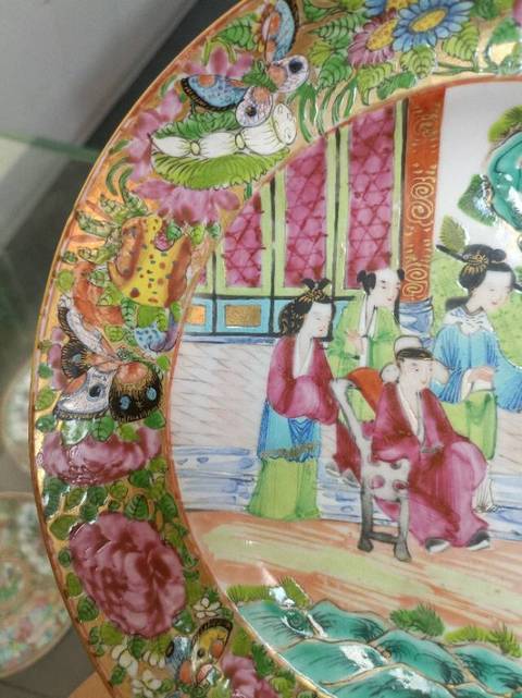 古玩陶瓷仕女人物賞盤真品鑒賞圖