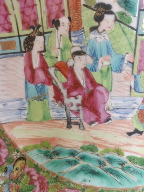 古玩陶瓷仕女人物賞盤真品鑒賞圖