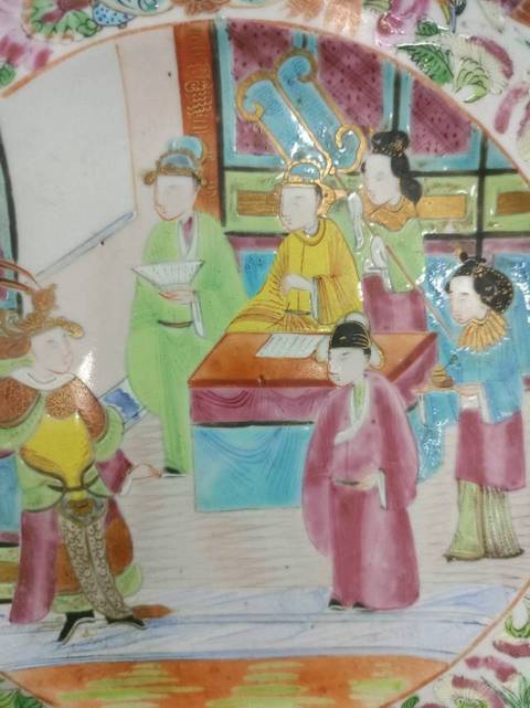 古玩陶瓷廣彩人物盤(pán)拍賣，當(dāng)前價(jià)格2388元