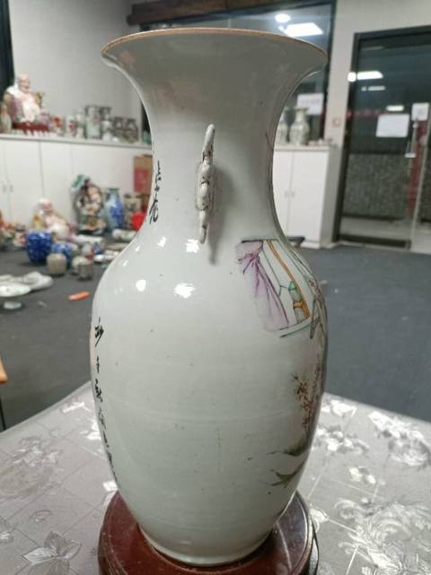 古玩陶瓷桃花仕女瓶拍賣，當前價格3888元