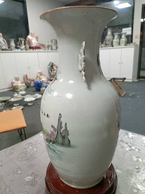 古玩陶瓷桃花仕女瓶拍賣，當前價格3888元