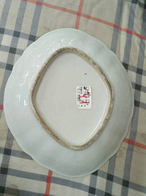 古玩陶瓷綠廣彩人物海棠盤拍賣,當前價格1888元