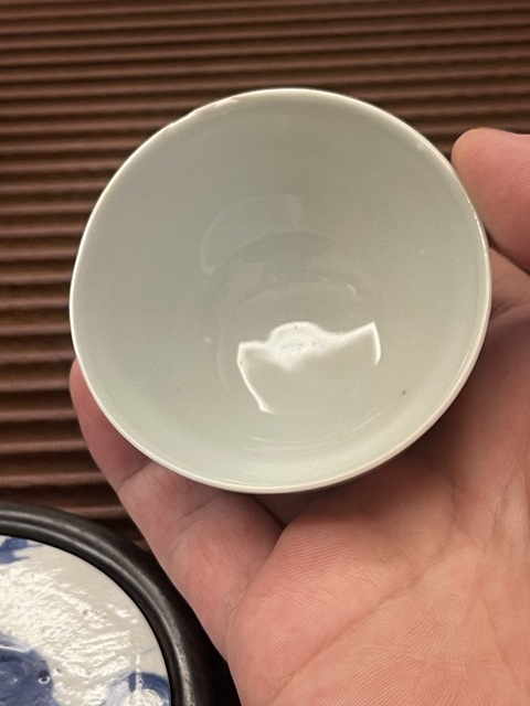 古玩陶瓷高士圖青花杯真品鑒賞圖
