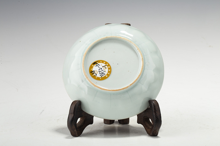 古玩陶瓷清康熙·青花礬紅開窗花卉嬰戲紋杯碟拍賣，當前價格2068元