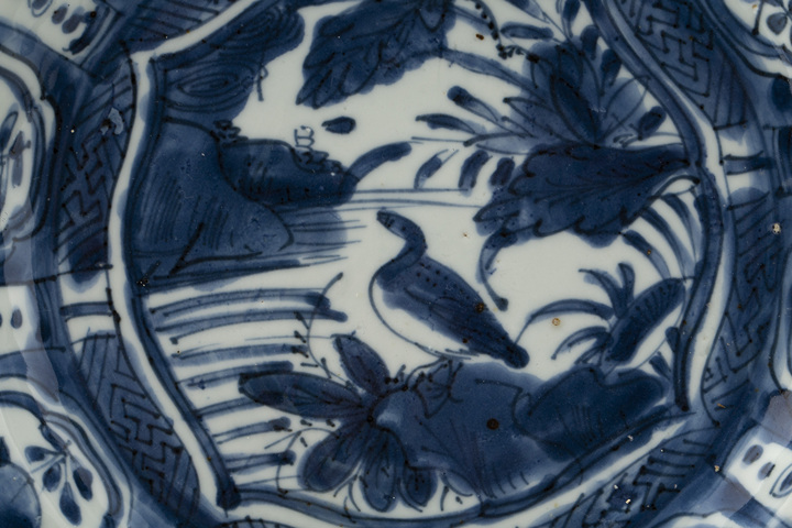 古玩陶瓷明晚·青花蘆雁紋克拉克盤拍賣，當前價格2127元