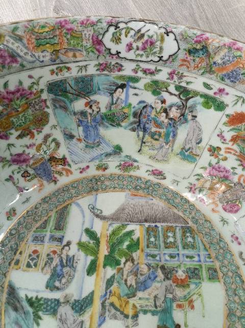古玩陶瓷廣彩人物碗真品鑒賞圖