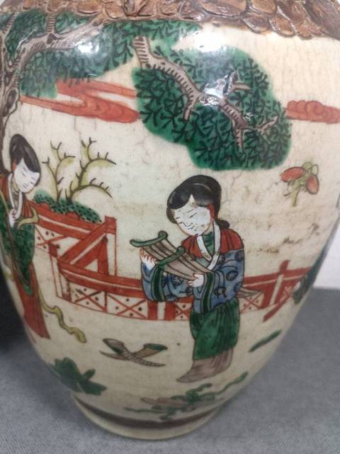 古玩陶瓷哥釉五彩刀馬瓶拍賣，當前價格9988元