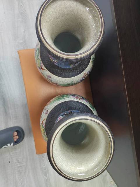 古玩陶瓷哥釉五彩雙耳瓶拍賣,當前價格11888元