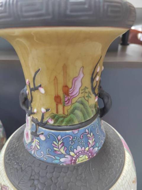 古玩陶瓷哥釉五彩雙耳瓶拍賣,當前價格11888元