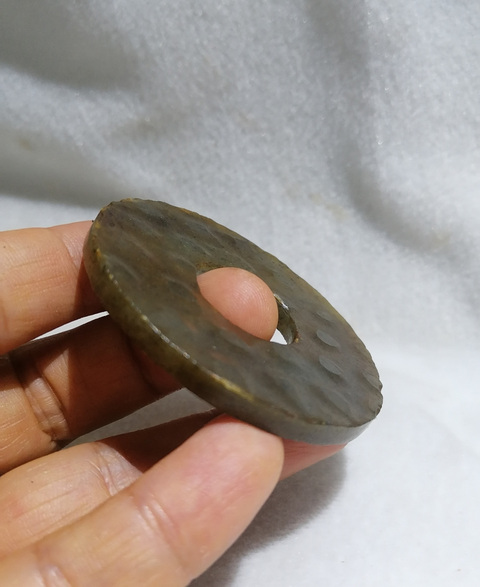 古玩玉器和田玉雕“蒲紋璧”真品鑒賞圖