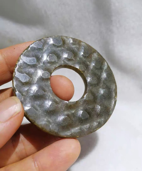 古玩玉器和田玉雕“蒲紋璧”真品鑒賞圖