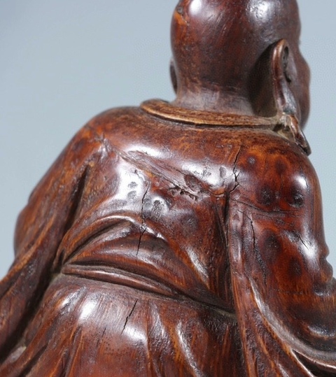 古玩雜項竹雕羅漢像真品鑒賞圖