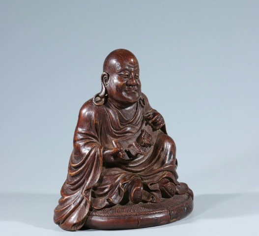 古玩雜項竹雕羅漢像真品鑒賞圖
