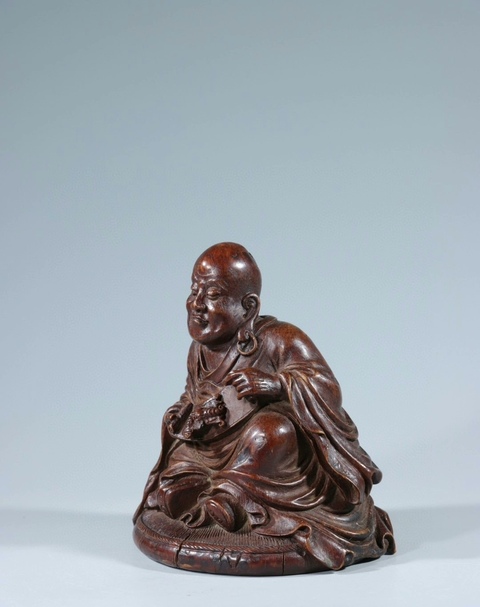 古玩雜項竹雕羅漢像真品鑒賞圖