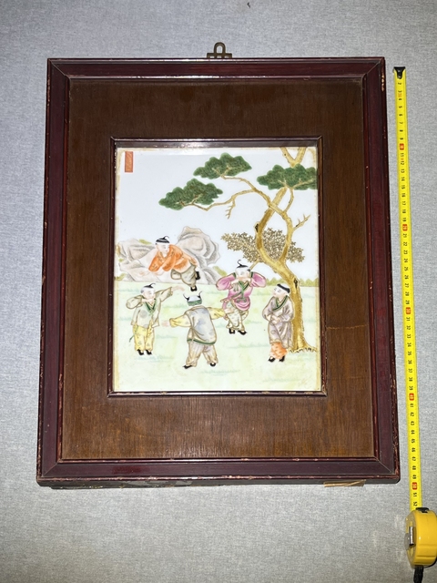 古玩陶瓷創(chuàng)匯 人物瓷板真品鑒賞圖