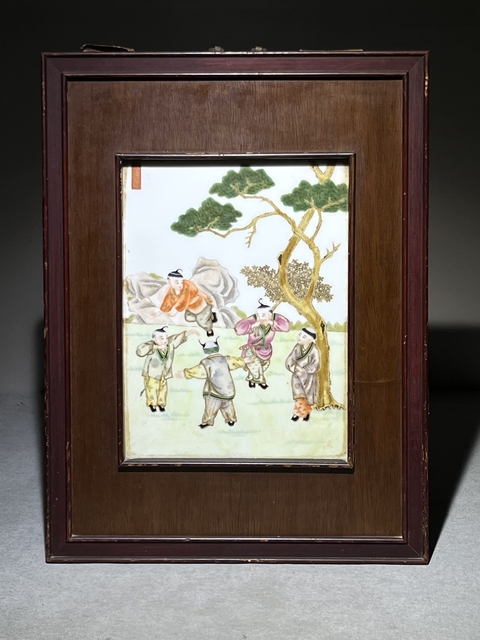 古玩陶瓷創(chuàng)匯 人物瓷板真品鑒賞圖
