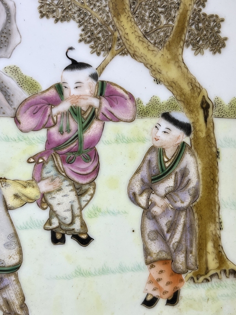古玩陶瓷創(chuàng)匯 人物瓷板真品鑒賞圖