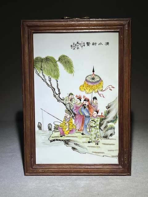 古玩陶瓷創(chuàng)匯 人物瓷板真品鑒賞圖