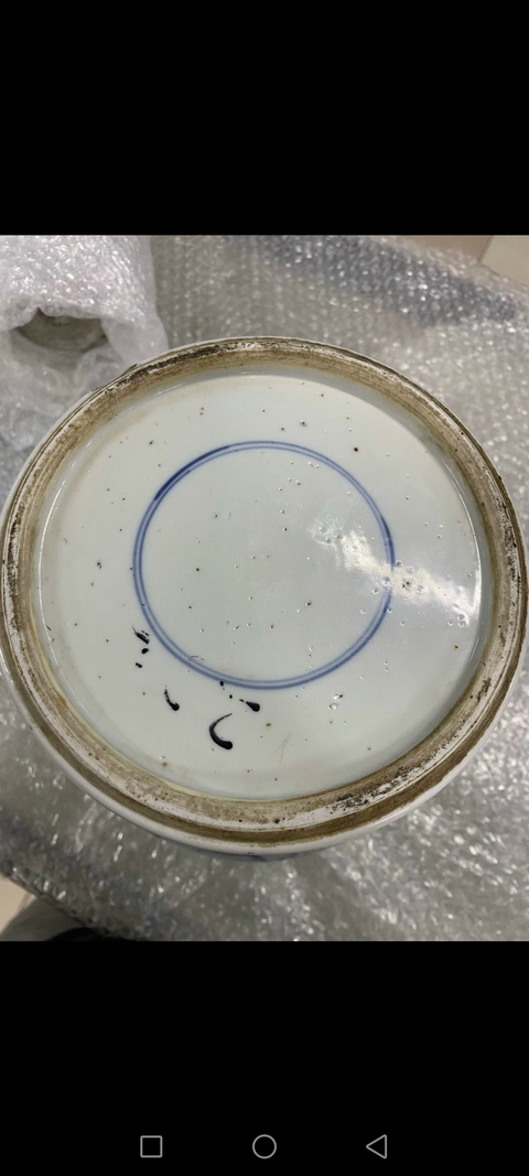 古玩陶瓷人物紋青花將軍罐真品鑒賞圖