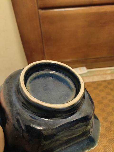古玩陶瓷祭藍描金方盤真品鑒賞圖