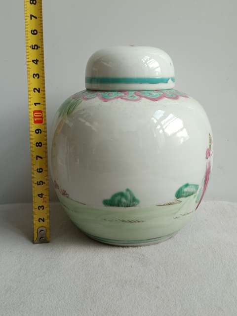 古玩陶瓷粉彩人物故事紋罐真品鑒賞圖