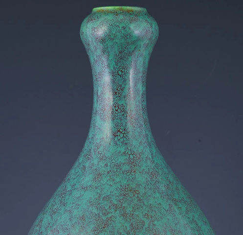 古玩陶瓷爐鈞釉蒜頭瓶真品鑒賞圖