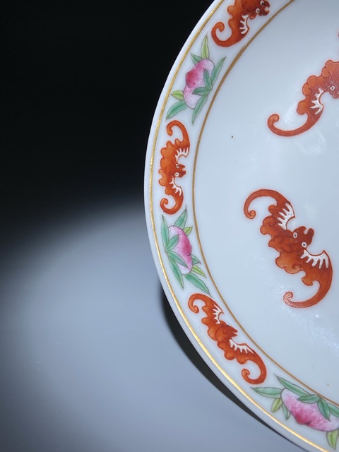 古玩陶瓷福壽紋盤真品鑒賞圖