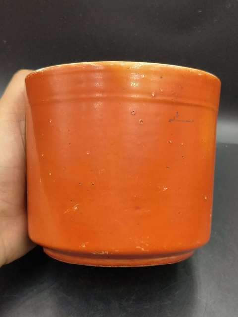 古玩陶瓷珊瑚紅釉香爐真品鑒賞圖