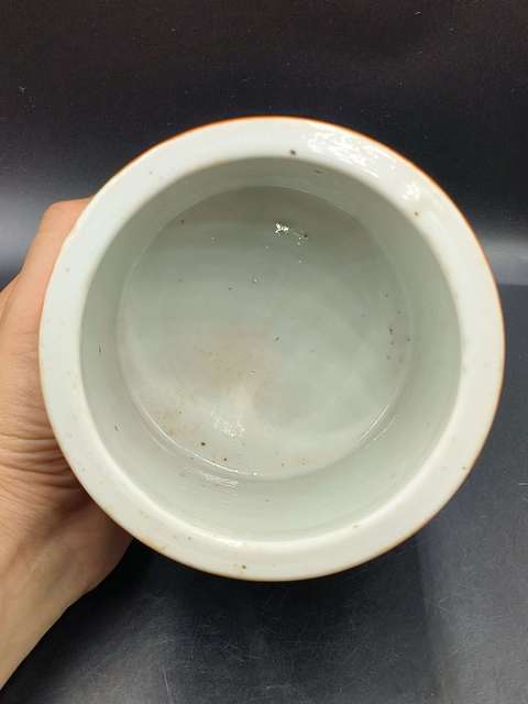 古玩陶瓷珊瑚紅釉香爐真品鑒賞圖