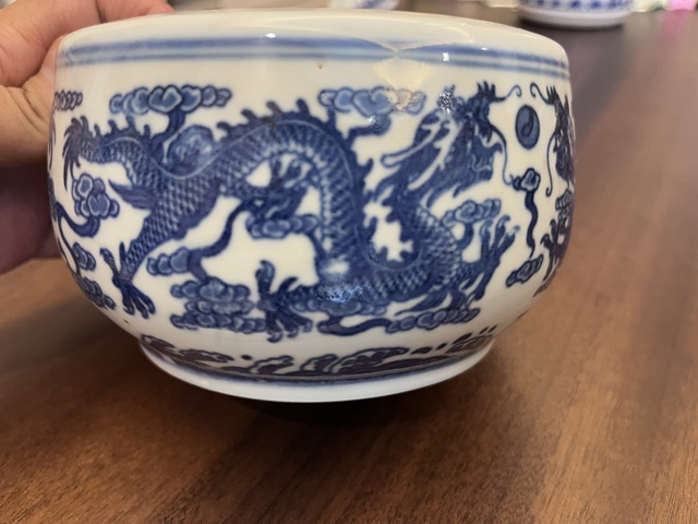 古玩陶瓷青花洗真品鑒賞圖