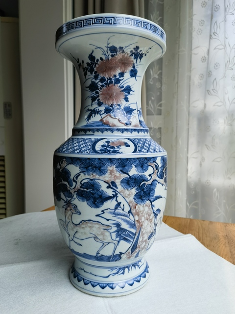 古玩陶瓷青花釉里紅瓶真品鑒賞圖