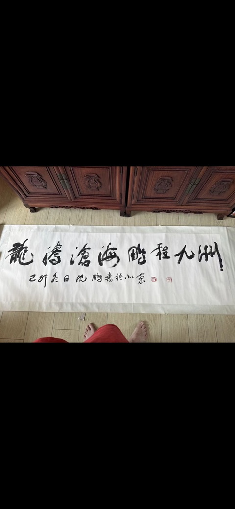 古玩字畫沈鵬行書橫批真品鑒賞圖
