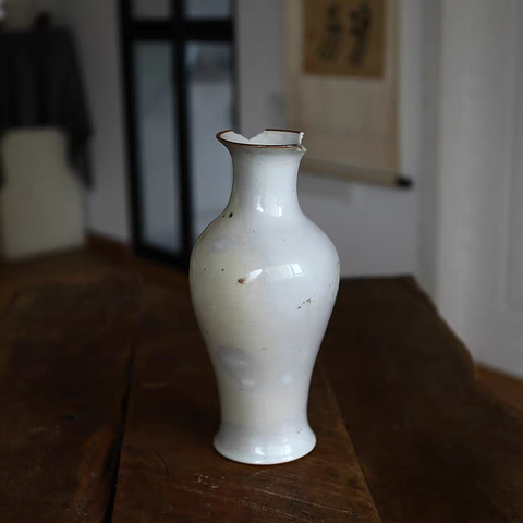 古玩陶瓷哥釉撇口瓶真品鑒賞圖