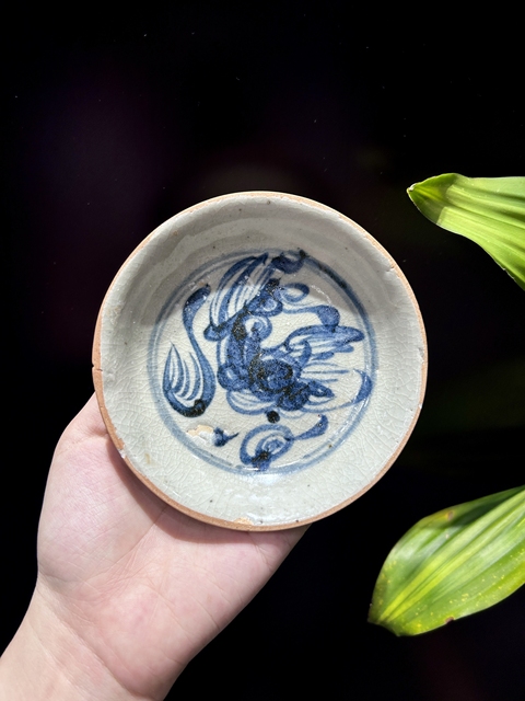 古玩陶瓷青花麒麟望月盤拍賣,當前價格686元