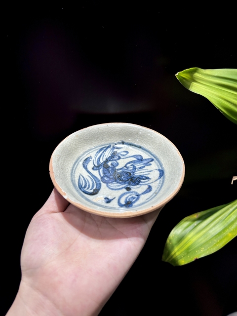 古玩陶瓷青花麒麟望月盤拍賣,當前價格686元