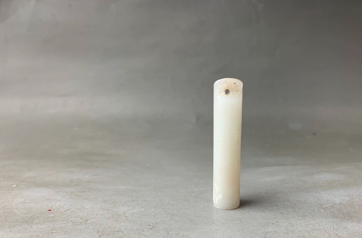 古玩玉器琉璃仿白玉翎管真品鑒賞圖