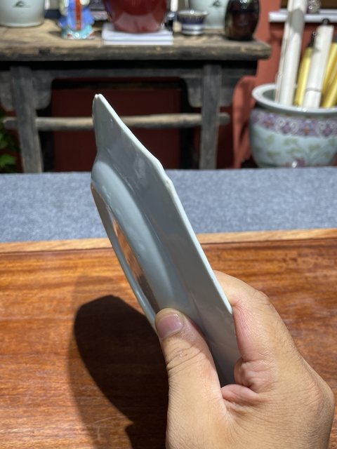 古玩陶瓷青花洞石花卉紋八方盤拍賣，當前價格868元