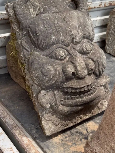 古玩雜項石雕獸面真品鑒賞圖
