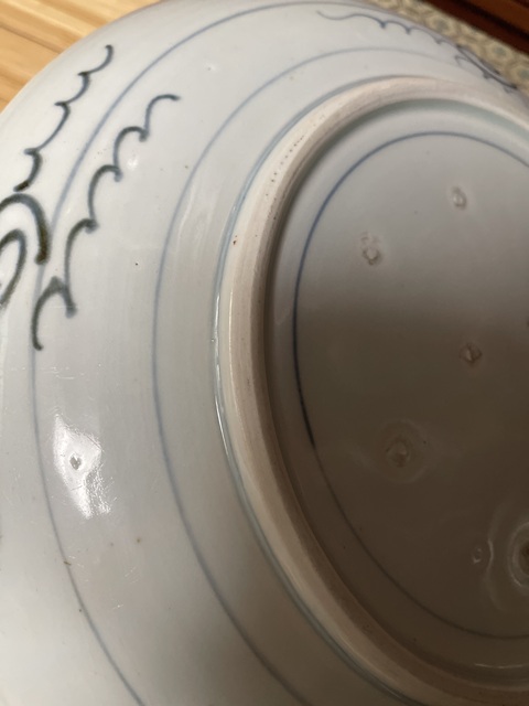古玩陶瓷松鶴紋青花盤真品鑒賞圖