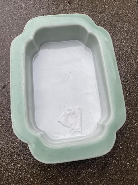 古玩陶瓷青釉玻璃白水仙盆真品鑒賞圖
