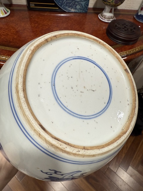 古玩陶瓷連生貴子圖青花罐真品鑒賞圖