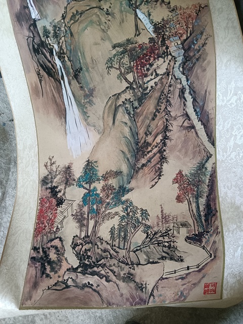 古玩字畫陳龍直山水立真品鑒賞圖