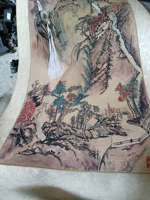 古玩字畫陳龍直山水立真品鑒賞圖