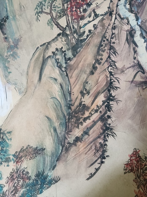 古玩字畫陳龍直山水立真品鑒賞圖