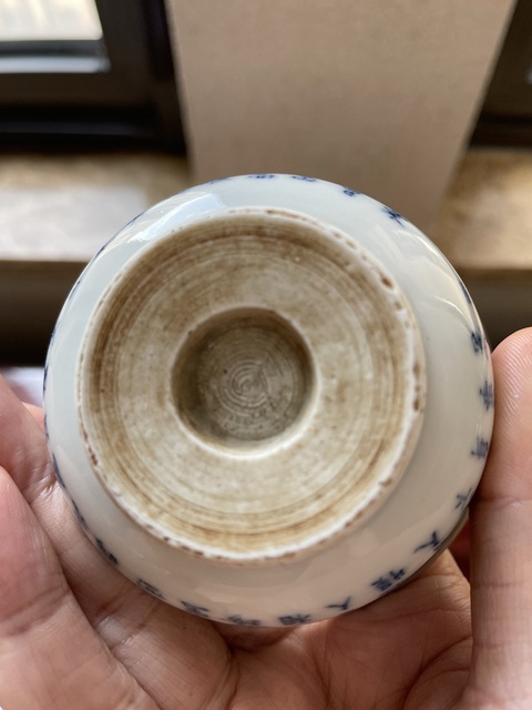 古玩陶瓷清中晚·青花詩文杯（日本）真品鑒賞圖