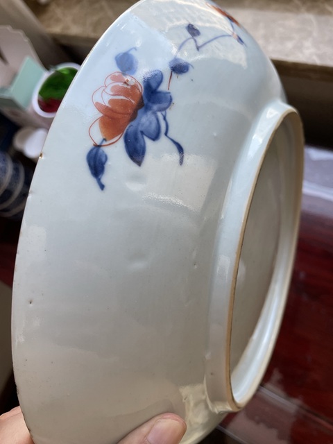 古玩陶瓷康熙·青花礬紅描金花卉紋大盤 真品鑒賞圖