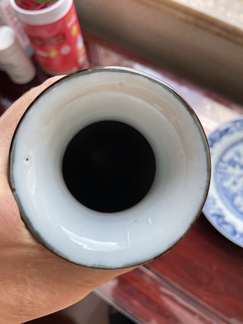 古玩陶瓷清晚·青花五彩麒麟送子紋筒瓶 真品鑒賞圖