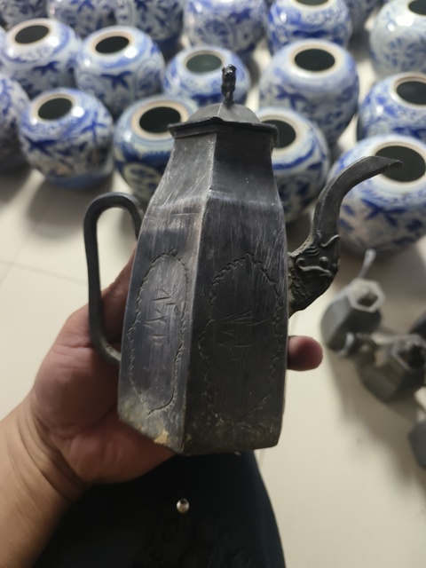 古玩銅器錫壺真品鑒賞圖