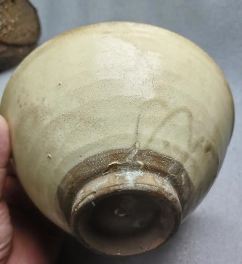 古玩陶瓷北宋時期白釉大碗真品鑒賞圖
